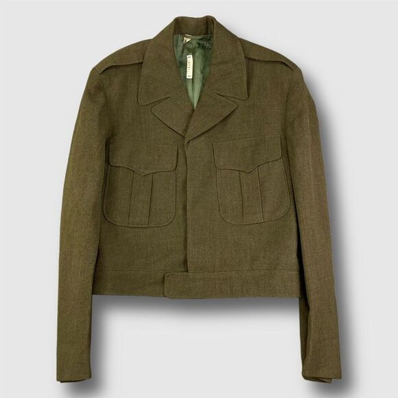 Vintage 50s Ike Military‎ Field Jacket Size 38R Green Wool Eisenhower Korean War